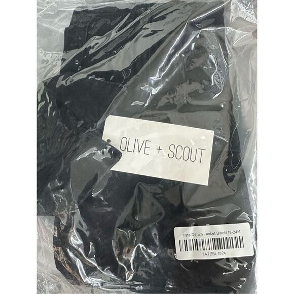 NWT Olive and Scout TATE DENIM JACKET - Black - 12-18M - Picture 4 of 4